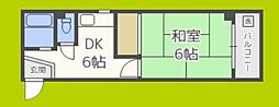 グランドハイツカワハラ 1DKの間取図画像