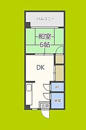 バンシャトー 1DKの間取図画像