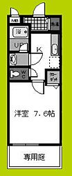 ラフィーネ住之江 1Kの間取図画像