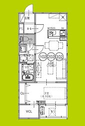 藤井寺市道明寺4丁目アパート 1LDKの間取図画像