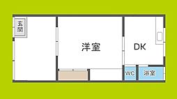 長舟マンション 2DKの間取図画像