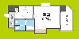 Luxeドーム前1 1Kの間取図画像
