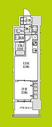 大阪市中央区松屋町住吉マンション 1LDKの間取図画像
