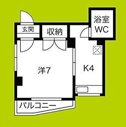 メゾン桜井 1Kの間取図画像