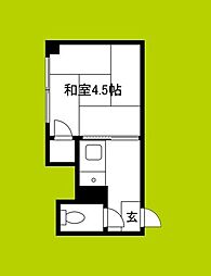 わかばハイツ 1Kの間取図画像