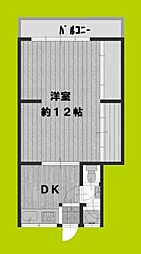 シャーマン花木マンション 1DKの間取図画像