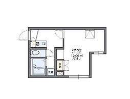 レオパレスウィステリア 1Kの間取図画像