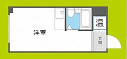 パインリーフ天下茶屋 ワンルームの間取図画像