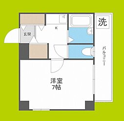 舟橋青山ビル 1Kの間取図画像