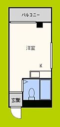 ラパンジール大国4 ワンルームの間取図画像