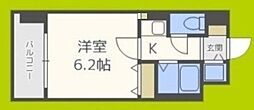 パラシオ塚本3 1Kの間取図画像
