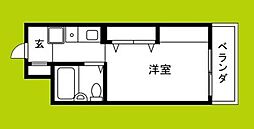 アムール野中2 ワンルームの間取図画像