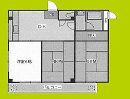 コーポパークサイド 3DKの間取図画像