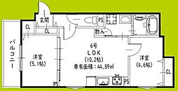 交野市倉治6丁目アパート 2LDKの間取図画像