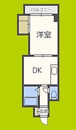 第2東三国グランドハイツ北 1DKの間取図画像