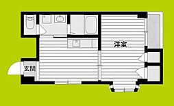 フローラ鶴見 1DKの間取図画像