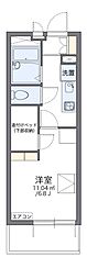 レオパレスレヴェルベール3 1Kの間取図画像