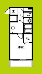 マキシ 1Kの間取図画像