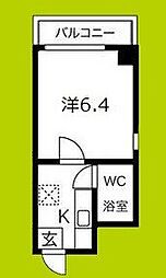 ライオンズマンション日本橋 1Kの間取図画像
