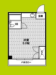 シルクルーム1番館 ワンルームの間取図画像