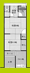 栄荘 2DKの間取図画像