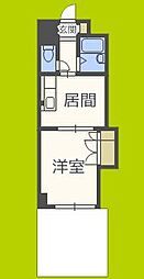 ノルデンハイム新北野 1DKの間取図画像
