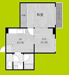 ローズハイツ 2DKの間取図画像