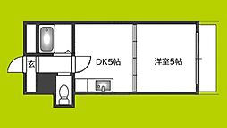 リオーラ塚本2 1DKの間取図画像