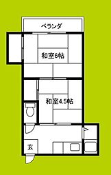 エキスポマンション 2DKの間取図画像