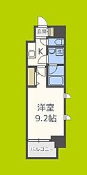コンフォリア京町堀 1Kの間取図画像