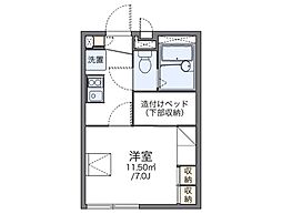 レオパレス裕 1Kの間取図画像