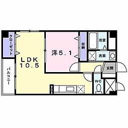 ラ・プラージュ 1LDKの間取図画像
