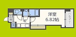 Luxe難波西2 1Kの間取図画像