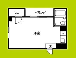 リバーヒル大桐 ワンルームの間取図画像