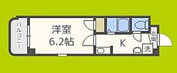 ビビッド北堀江 1Kの間取図画像