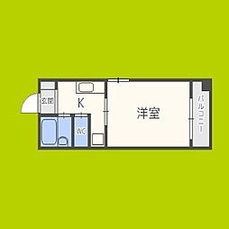エスリード梅田東 1Kの間取図画像