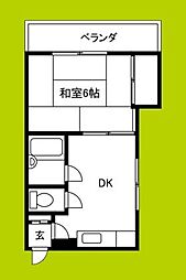 シルバーハイツ 1DKの間取図画像