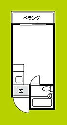 JSC天神ノ森 ワンルームの間取図画像