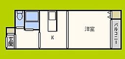 エクトスリー 1DKの間取図画像