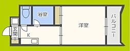 ファイブツー 1Kの間取図画像