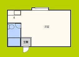 万代住之江コーポ ワンルームの間取図画像