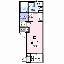 グラディート ワンルームの間取図画像
