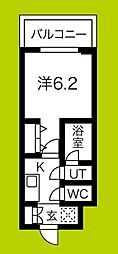 スプランディッド難波 1Kの間取図画像