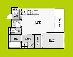 大阪市西淀川区柏里2丁目アパート 1LDKの間取図画像