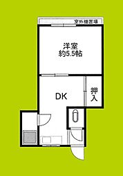 白雪マンション 1DKの間取図画像