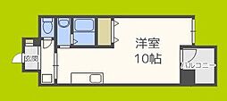 エグゼリエみなと通り ワンルームの間取図画像