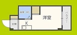 昭和グランドハイツ大淀 ワンルームの間取図画像