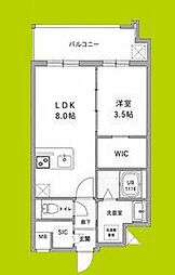 エスリードレジデンスザ・グラン大阪福島アクシス 1LDKの間取図画像