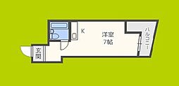 BM北堀江 ワンルームの間取図画像