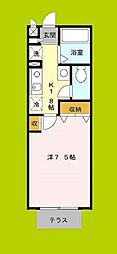 パセオきわ 1Kの間取図画像
